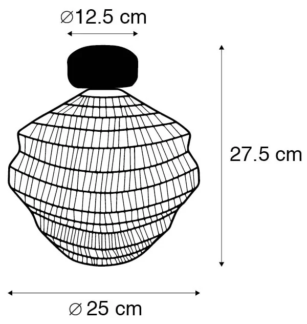 Oosterse plafondlamp goud 25 cm - VadiOosters E27 rond Binnenverlichting Lamp