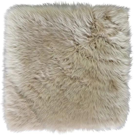 Stoelkussen - schapenvacht vierkant taupe - 35 x 35 cm - stoelzitting - stoelpad