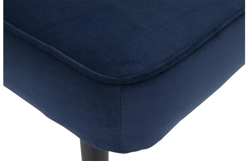 Goossens Eetkamerstoel Rob blauw velvet stof leuning, urban industrieel