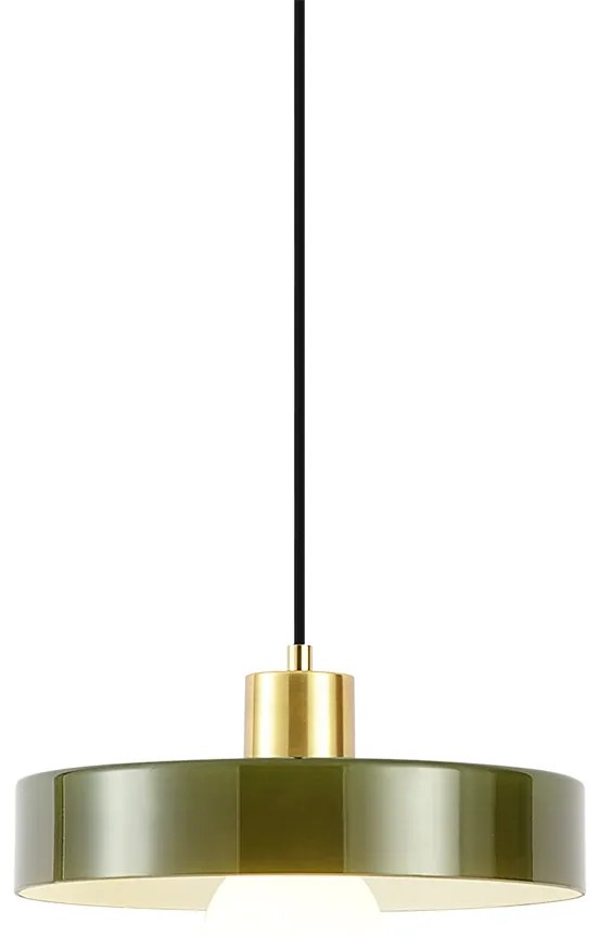 Retro hanglamp goud met groen glas - Jina Retro E27 rond Binnenverlichting Lamp