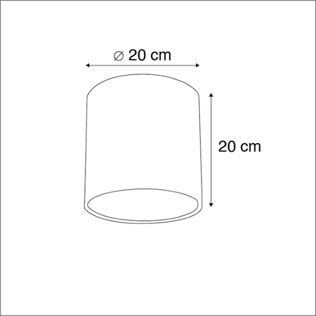 Stoffen lampenkap lichtgrijs 20/20/20 cilinder / rond