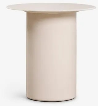 Ronde Bijzettafel Ø50 Cm Van Gehard Glas En Mdf Asgri Tapioca Beige - Sklum