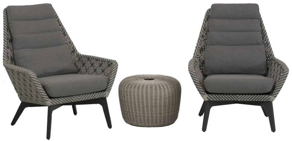 4 Seasons Outdoor | Savoy loungeset met donut  Tuinset    antraciet weerbestendig