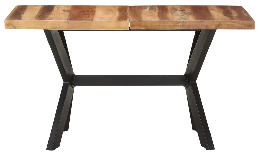 vidaXL Eettafel 140x70x75 cm massief hout met sheesham afwerking