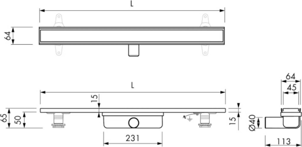 Easy Drain Compact Douchegoot 80x6,4x6,5 cm RVS