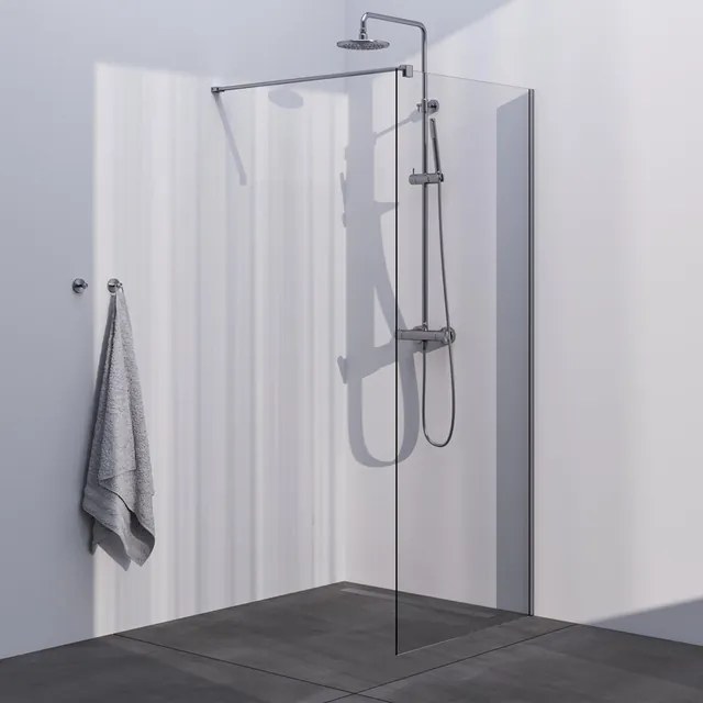 BRAUER Season Inloopdouche - helder glas - 90x200cm - geborsteld RVS GS-SEIC1H90200NG