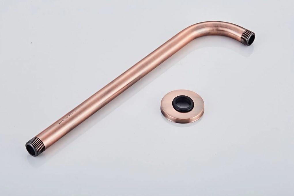Saniclear Copper inbouwregendouche 30cm met vierkante massagejets en wandarm geborsteld koper