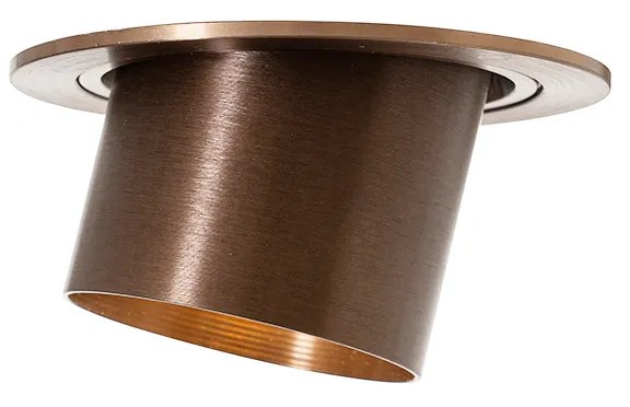 Moderne inbouwspot donkerbrons rond kantelbaar - Installa