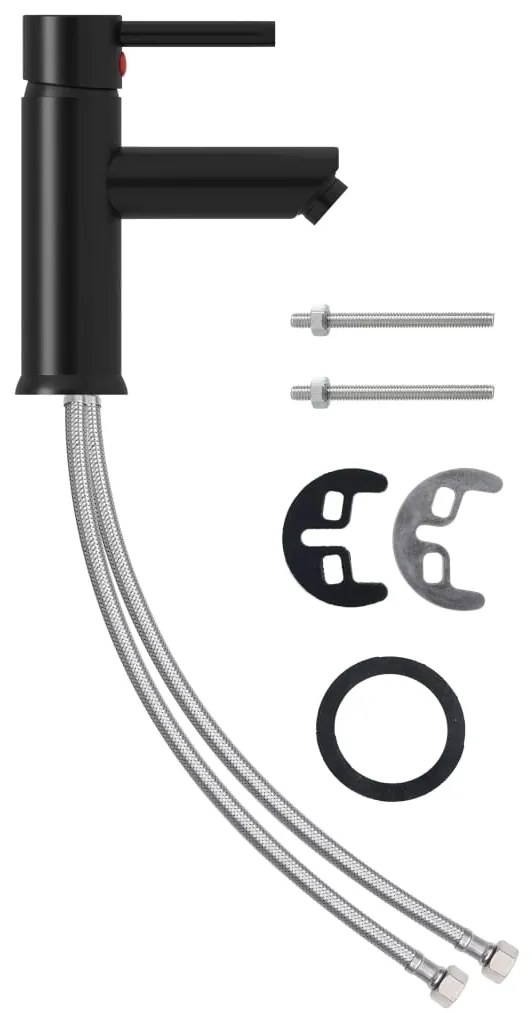 vidaXL Wastafelkraan 130x176 mm zwart