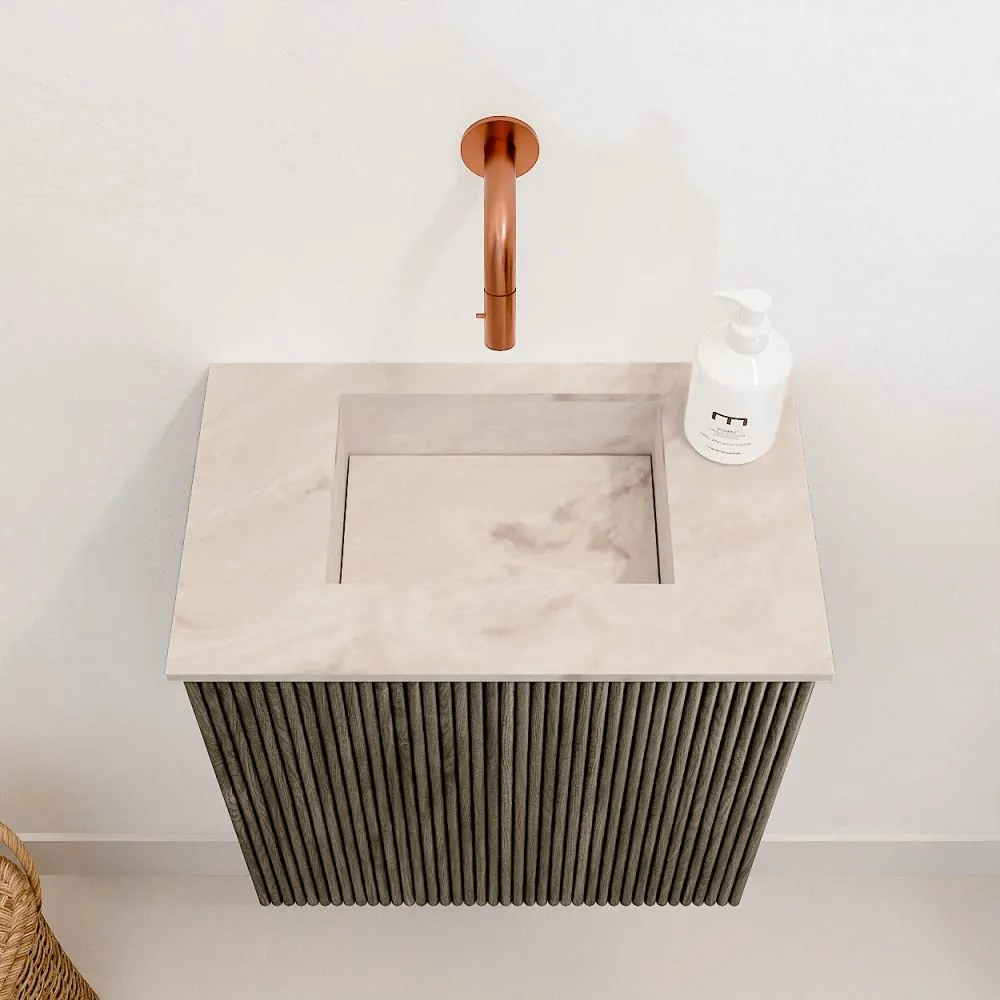 Mondiaz Joya DLux 40cm toiletmeubel shadow met wastafel faye midden zonder kraangat frappe