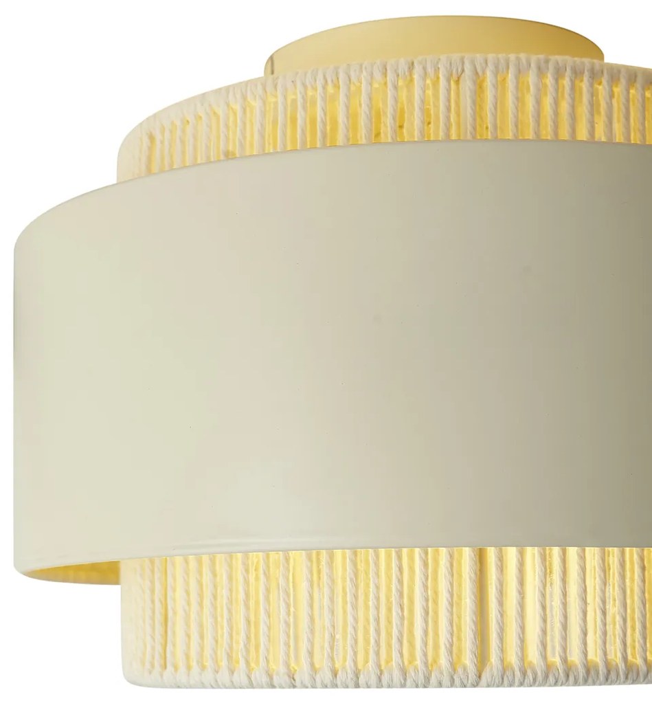 Moderne plafondlamp beige met touw - Kora