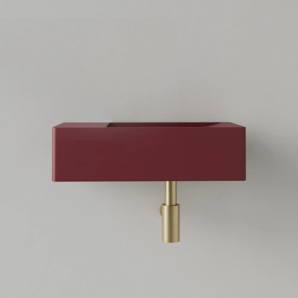 Sanigoods Luko fontein 40x22cm links zonder kraangat wijn rood