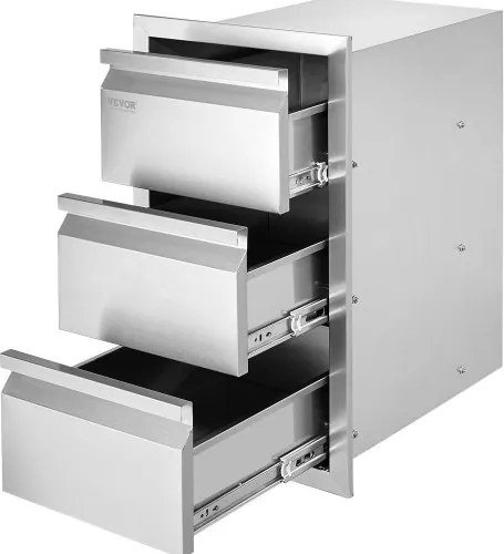 VEVOR Buitenkeuken Laden Vlakke Inbouw Grill Laden met RVS Handvat, Grill Eiland Laden voor Buitenkeukens of Patio Grill Stations 377 x 646 x 480 mm