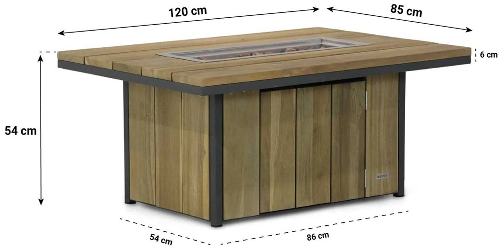 Lounge Tuinbank  4-delig Aluminium/wicker Grijs-antraciet Santika Furniture Santika Salviano/Seaside lounge