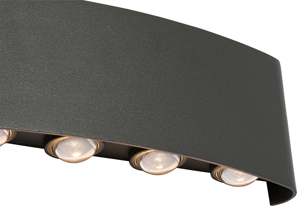 Buiten wandlamp donkergrijs incl. LED 10-lichts IP54 - Silly