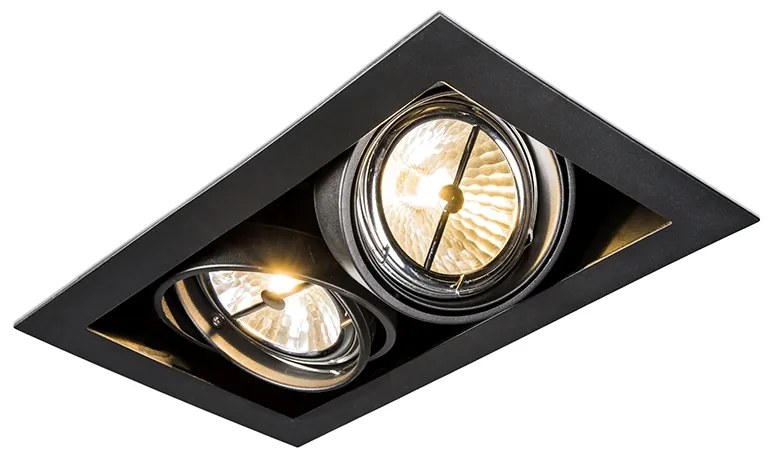 Grote Inbouwspot zwart AR111 verstelbaar 2-lichts - Oneon Design, Modern QR111 / AR111 / G53 Binnenverlichting Lamp