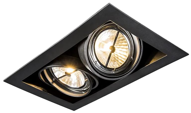 Grote Inbouwspot zwart AR111 verstelbaar 2-lichts - Oneon Design, Modern QR111 / AR111 / G53 Binnenverlichting Lamp