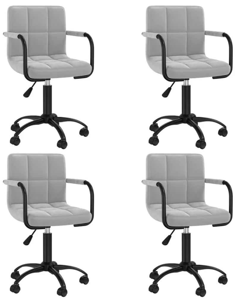 vidaXL Eetkamerstoelen draaibaar 4 st fluweel lichtgrijs