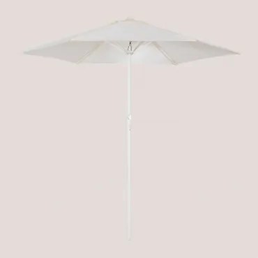 Parasol In Stof En Aluminium (ø235 Cm) Jaden Gardenia Wit - Sklum