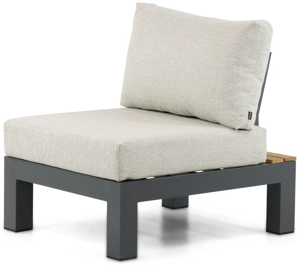 Loungeset 6 personen Aluminium/Teak Grijs Lifestyle Garden Furniture Vittoria