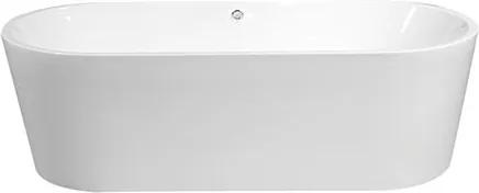 Ligbad Vrijstaand Becoma Ovaal 80x178x55cm Glasvezelversterkt Hoogwaardig Acryl Glans Wit met Badwaste en Overloop