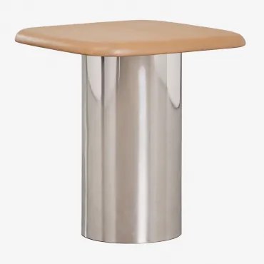 Pack Van 2 Vierkante Nachtkastjes 40x40 Cm Merieines Mangohout & ↑50 Cm - Sklum