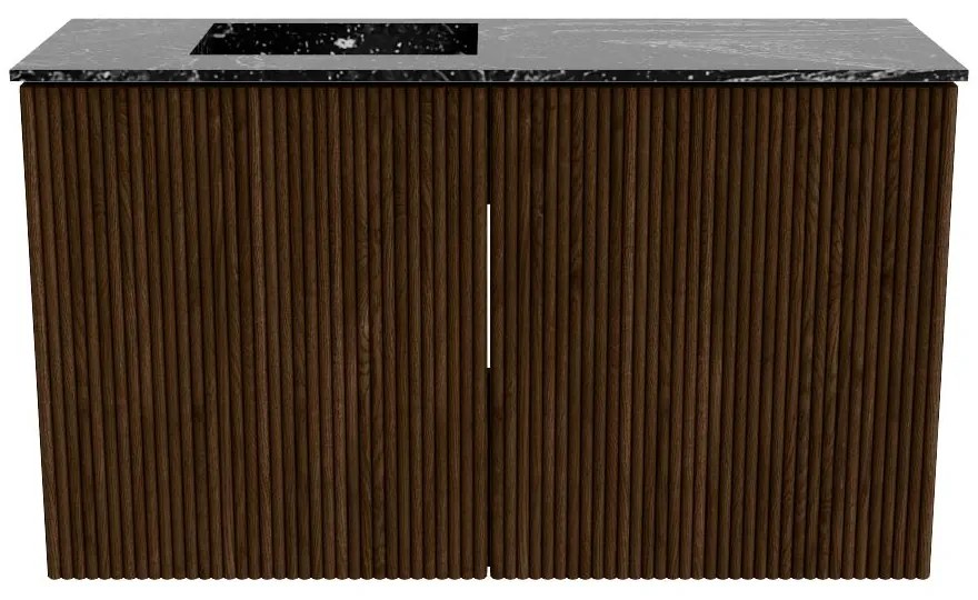 Mondiaz Joya DLux 70cm toiletmeubel walnut met wastafel faye links zonder kraangat lava