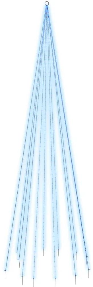 vidaXL Vlaggenmast kerstboom 732 LED's blauw 500 cm