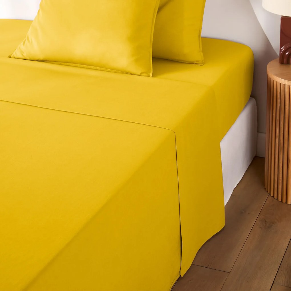 Effen plat laken in gewassen katoen, Scenario