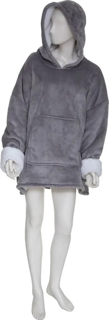 Atmosphera poncho plaid - Grijs - Plaid en poncho in 1