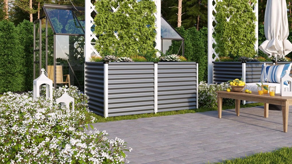 Vitavia Verhoogd zaaibed Linus 858 - graniet/alu - 86cm