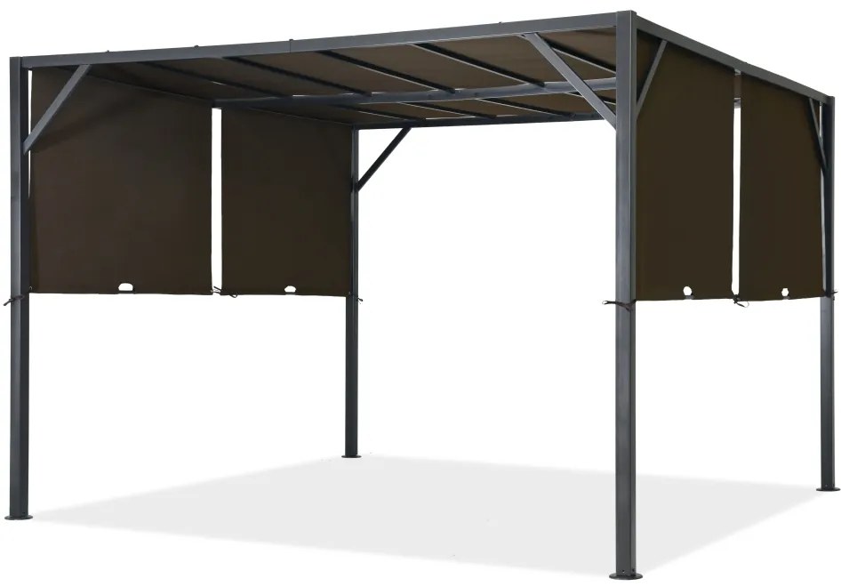Santorini 4 x 4m bruin Garden Point metalen terraspergola