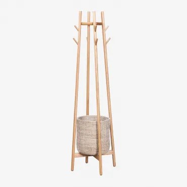 Staande Kapstok Van Eikenhout Maddie Natuurlijk Hout - Sklum