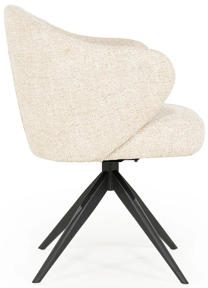 Eleonora Connor Eetkamerstoel Draaibaar Beige Stof