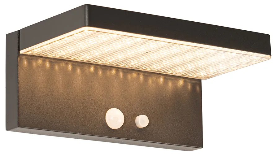 Buiten wandlamp donkergrijs incl. LED en dimlicht op solar - Sunnie