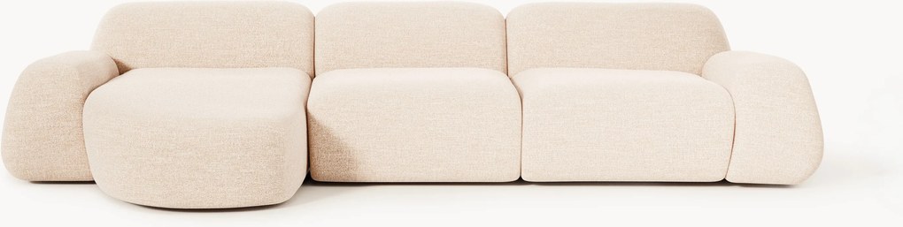 Modulaire bouclé hoekbank Wolke (4-zits)