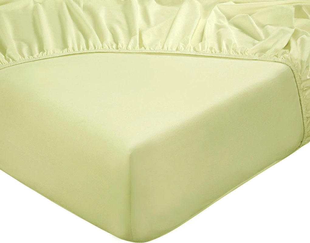 Hoeslaken Home - 100% natuurlijk katoen - 90x200 - lichtgeel