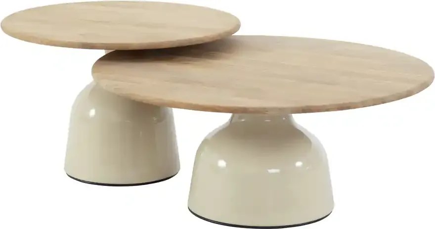 4 Seasons Outdoor June loungetafel crème met rond blad Ø 80 cm SALE Loungetafel beige weerbestendig
