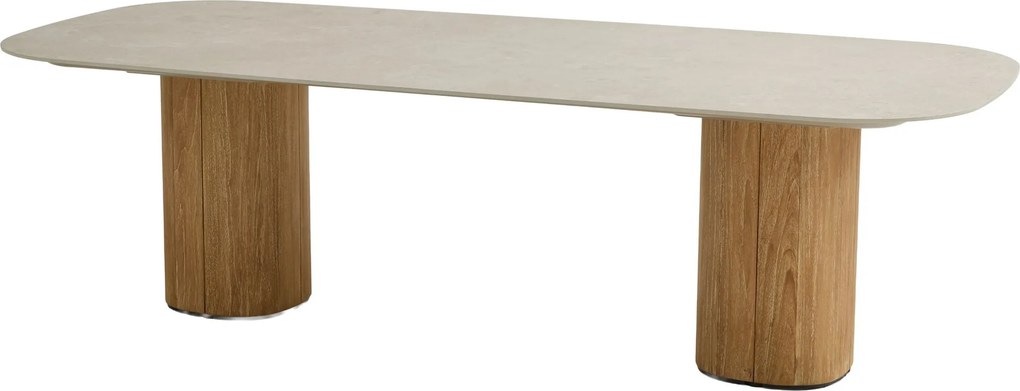 Bosco dining tuintafel 240x105xH75 cm keramiek sabbia panna rustic teak Taste 4SO