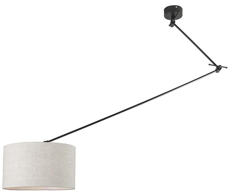 Hanglamp zwart met kap 35 cm lichtgrijs verstelbaar - Blitz Modern E27 rond Binnenverlichting Lamp
