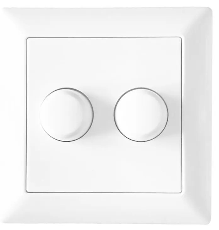 Rotary Afdekking Plate Duo voor LED Dimmer | Soft Edge - Wit