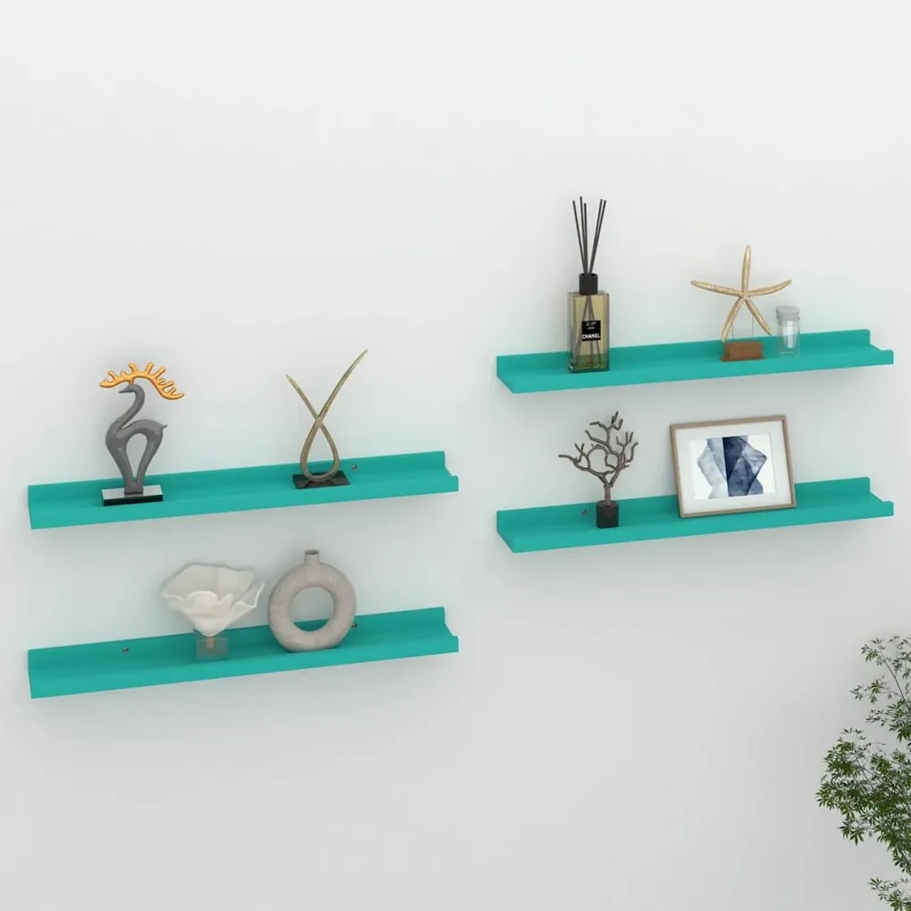 vidaXL Wandschappen 4 st 60x9x3 cm blauw