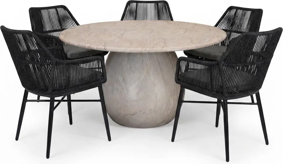 Dante Chianti dining tuinset 140xH75 cm 6 delig polystone marmerlook