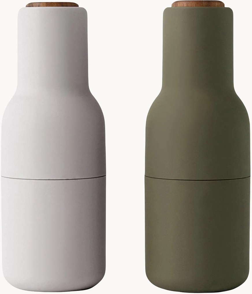 Zout- en peperstrooier Bottle Grinder met walnoothouten deksels, 2-delig