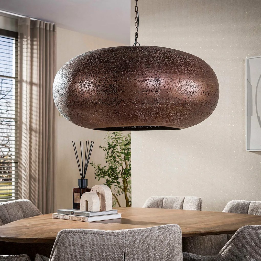 Kopere Hanglamp Met Metalen Kap 90cm