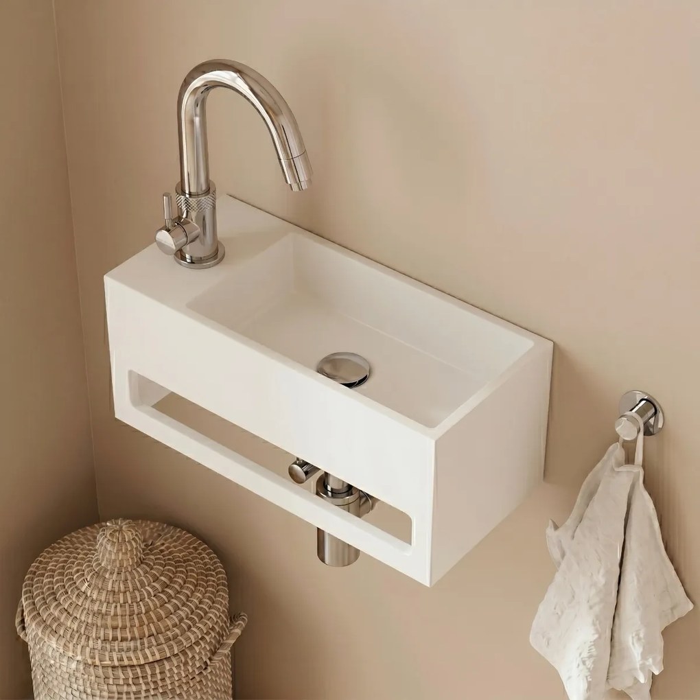 Saniclear Bali solid surface fontein 36x20cm links