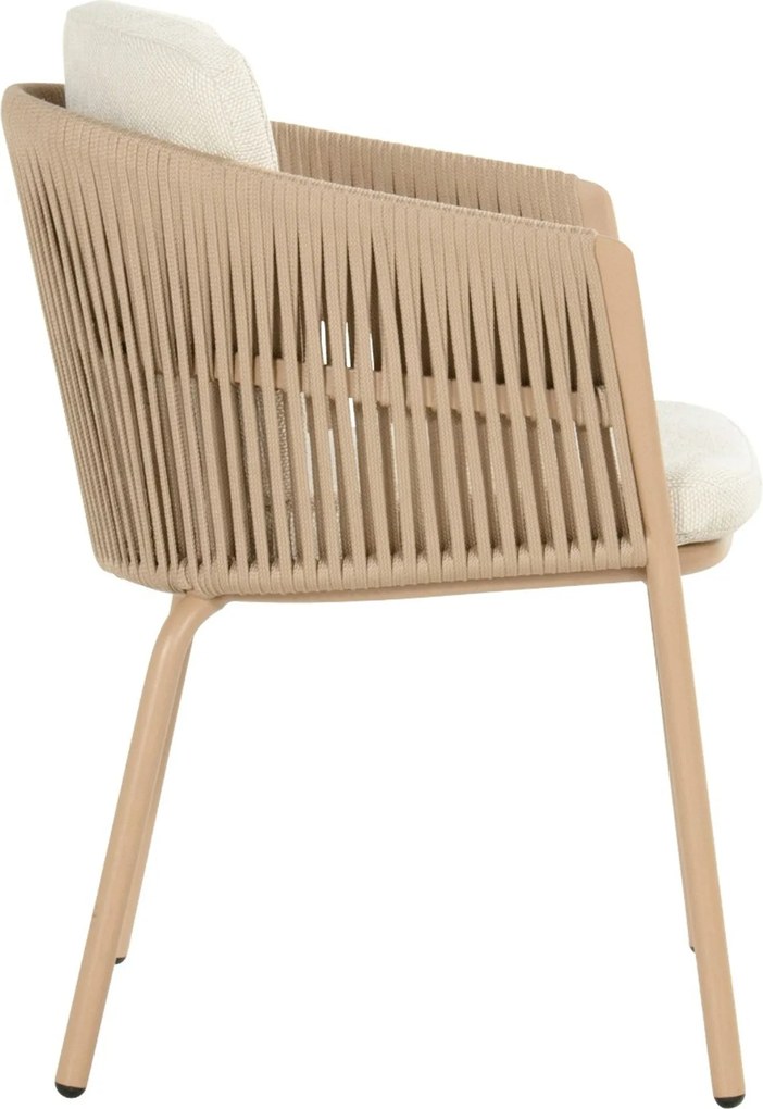 Tuinset Ronde Tuintafel 4 personen 120 cm Rope Taupe  Hartman Sevilla/Girona