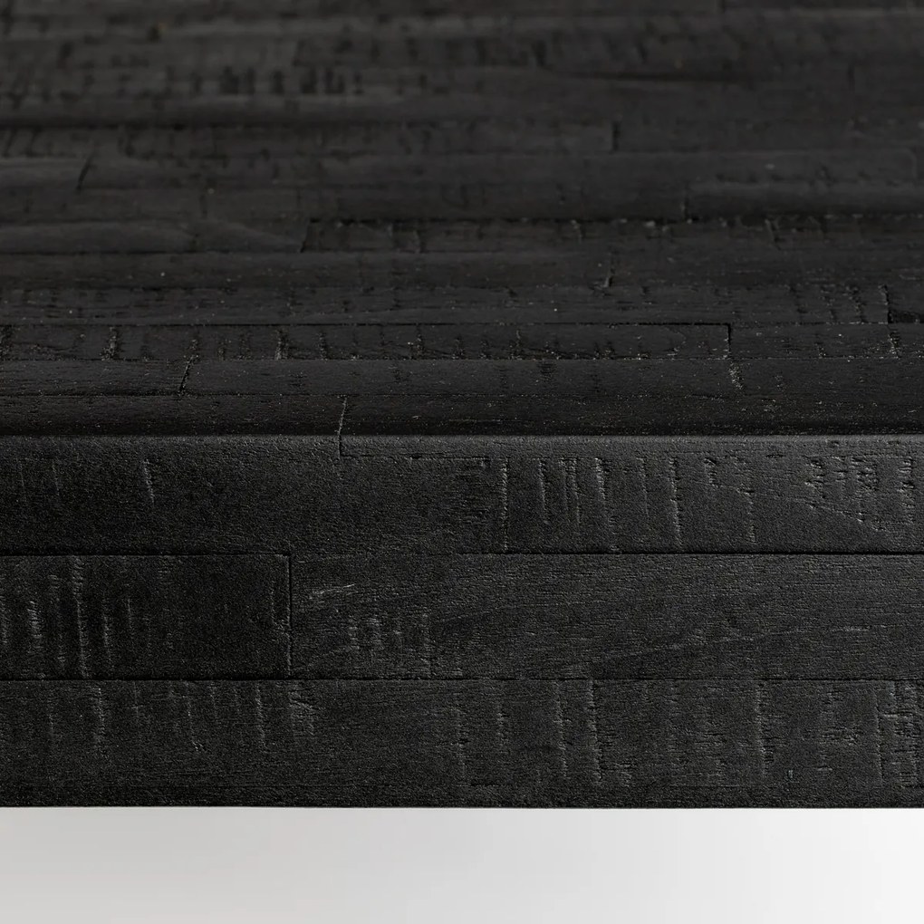 Lavis Suri Black Eettafel Van Gerecycled Teak Zwart 180 X 90 Cm - 180 X 90cm.