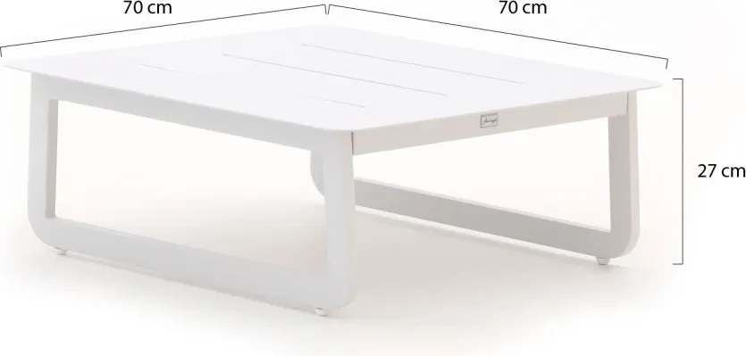 Loungetafel Bellagio  | Vierkant  | Tuintafel Aluminium | 70x70cm | Kees Smit Tuinmeubelen