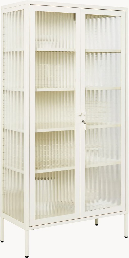 Metalen vitrinekast The Collector met gefacetteerd glas